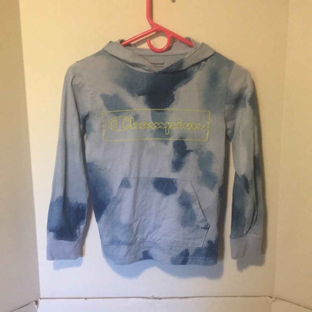 CHAMPION YOUTH HOODED LONG SLEEVE TEE SIZE S.
